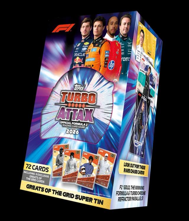 (Naujiena!) Topps Formula 1® 2026 Turbo Attax - Super Tin (metalinė pakuotė)